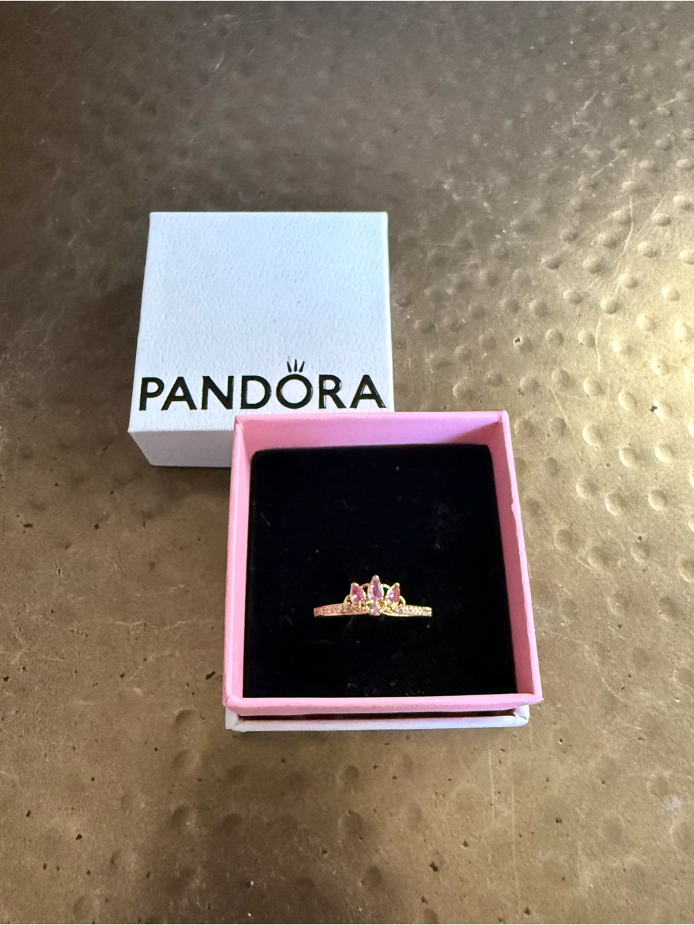 Pandora Disney Princess Rapunzel Tiara Ring, size 7.5